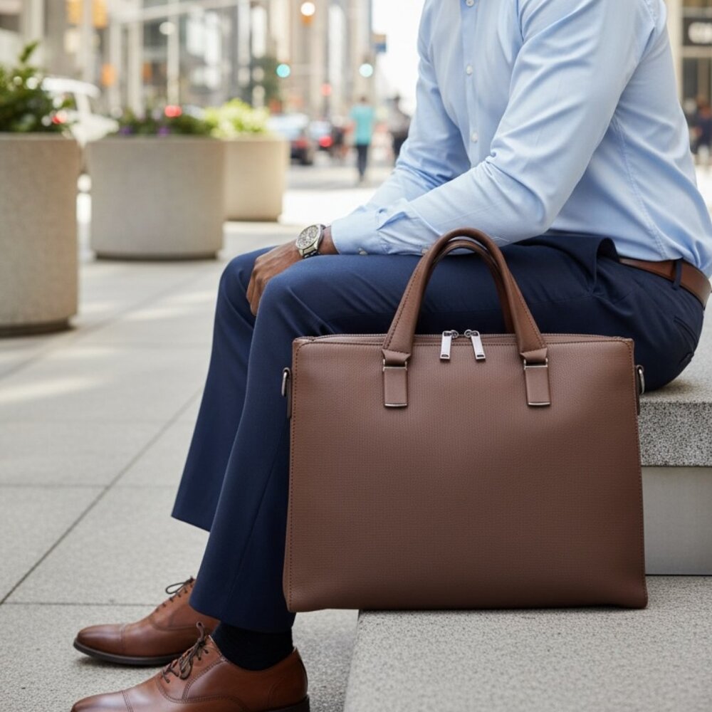Diophy Leather Laptop Bag